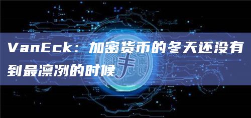 VanEck：加密货币的冬天还没有到最凛冽的时候