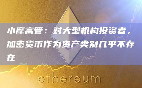小摩高管：对大型机构投资者，加密货币作为资产类别几乎不存在