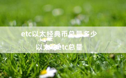 etc以太经典币总量多少（以太坊etc总量）