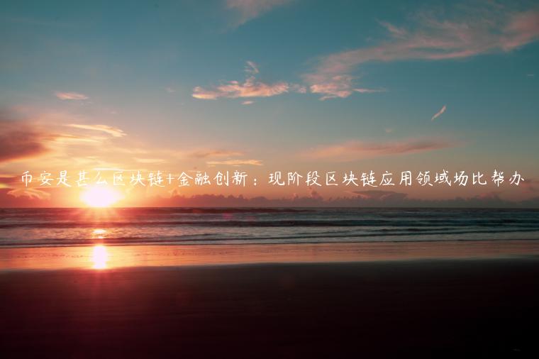 币安是甚么区块链+金融创新：现阶段区块链应用领域场比帮办