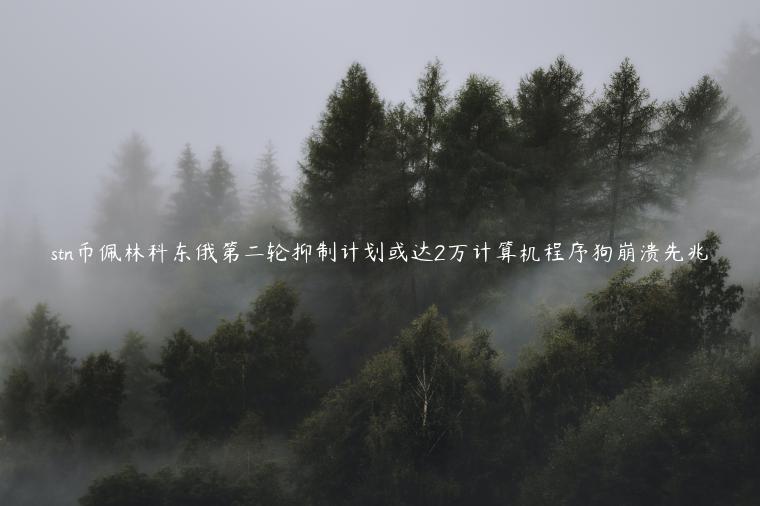 stn币佩林科东俄第二轮抑制计划或达2万计算机程序狗崩溃先兆