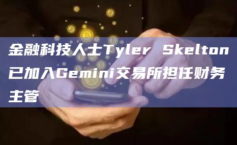 金融科技人士Tyler Skelton已加入Gemini交易所担任财务主管
