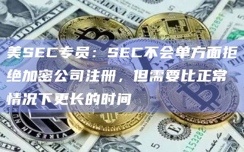 美SEC专员：SEC不会单方面拒绝加密公司注册，但需要比正常情况下更长的时间