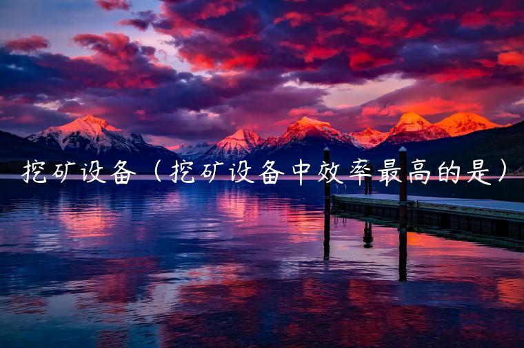 挖矿设备（挖矿设备中效率最高的是）