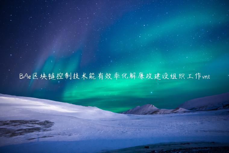 BAe区块链控制技术能有效率化解廉政建设组织工作vnt