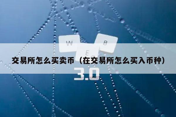 交易所怎么买卖币（在交易所怎么买入币种）