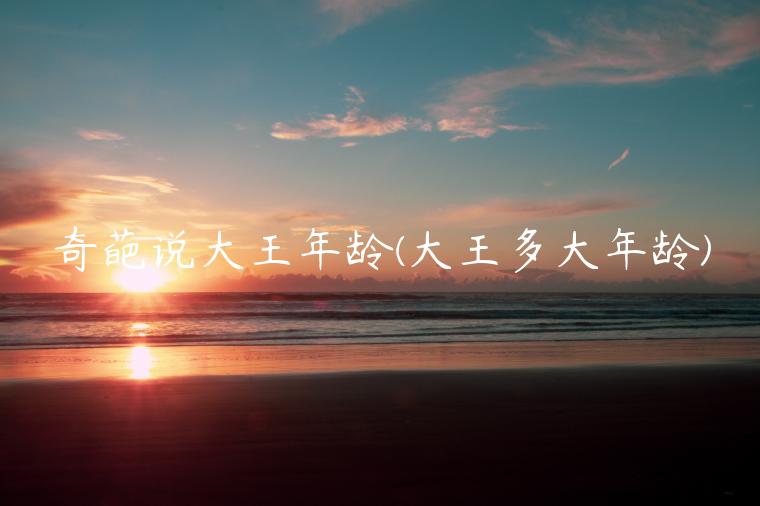 奇葩说大王年龄(大王多大年龄)