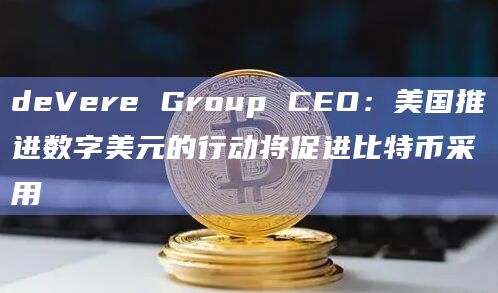 deVere Group CEO：美国推进数字美元的行动将促进比特币采用
