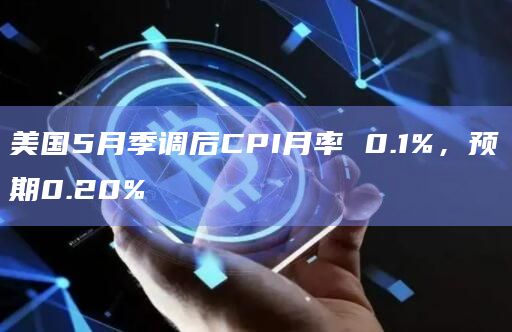 美国5月季调后CPI月率 0.1%，预期0.20%
