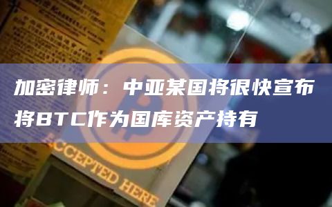 加密律师：中亚某国将很快宣布将BTC作为国库资产持有