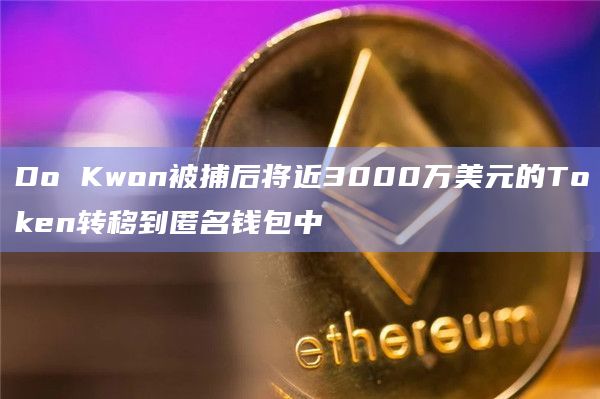 Do Kwon被捕后将近3000万美元的Token转移到匿名钱包中