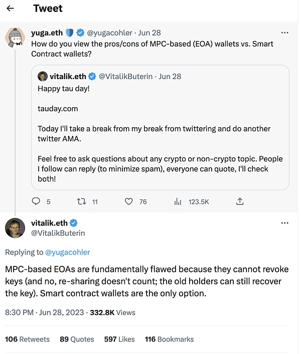 MPC+AA 是 Crypto 钱包10亿级用户 Mass Adoption 必经之路