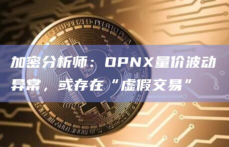 加密分析师：OPNX量价波动异常，或存在“虚假交易”