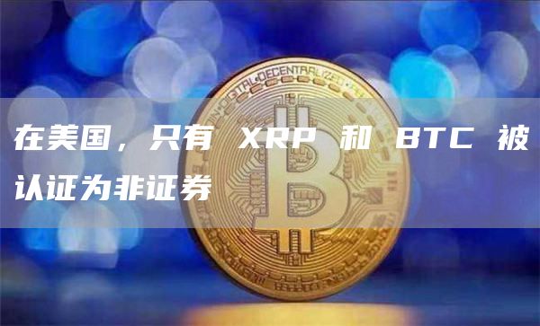 美国仅认可瑞波和比特币为非证券