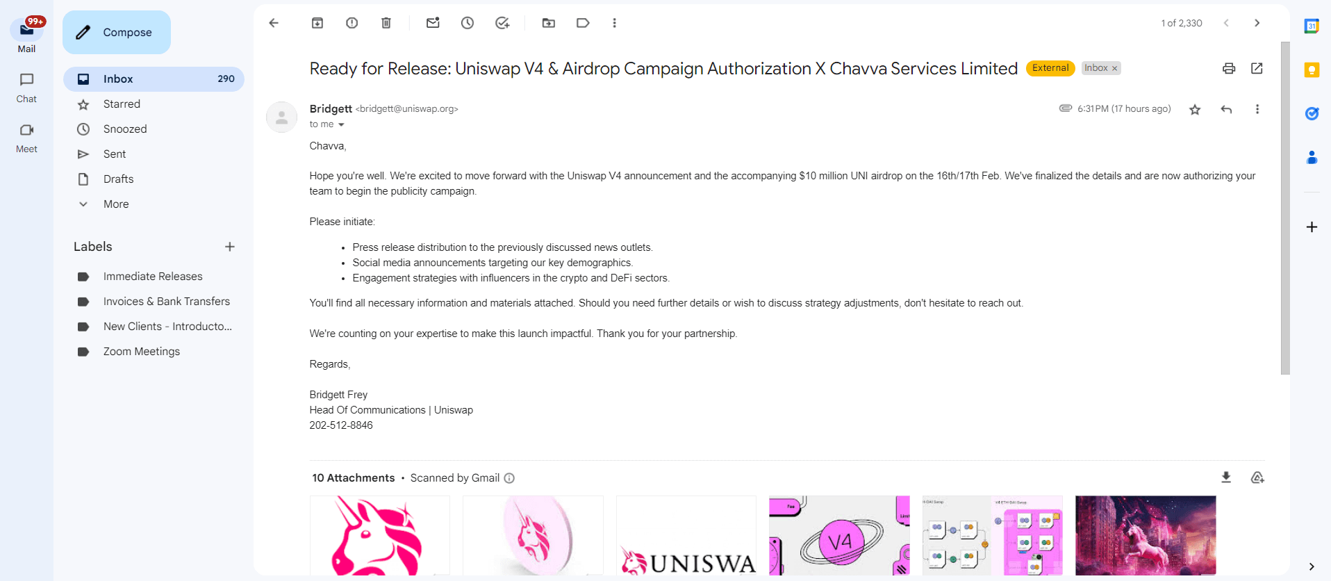 多家知名加密货币媒体被假Uniswap空投误导
