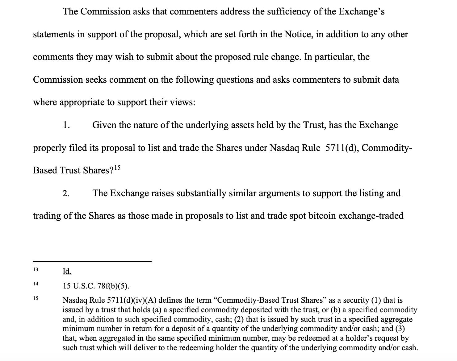 文件显示SEC正在探索拒绝现货以太坊ETF的理由