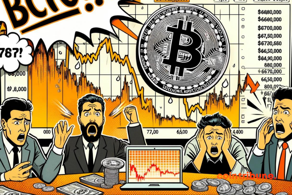 比特币行情崩盘跌破67500美元,数千名交易员被清算插图 比特币行情崩盘跌破67500美元,数千名交易员被清算