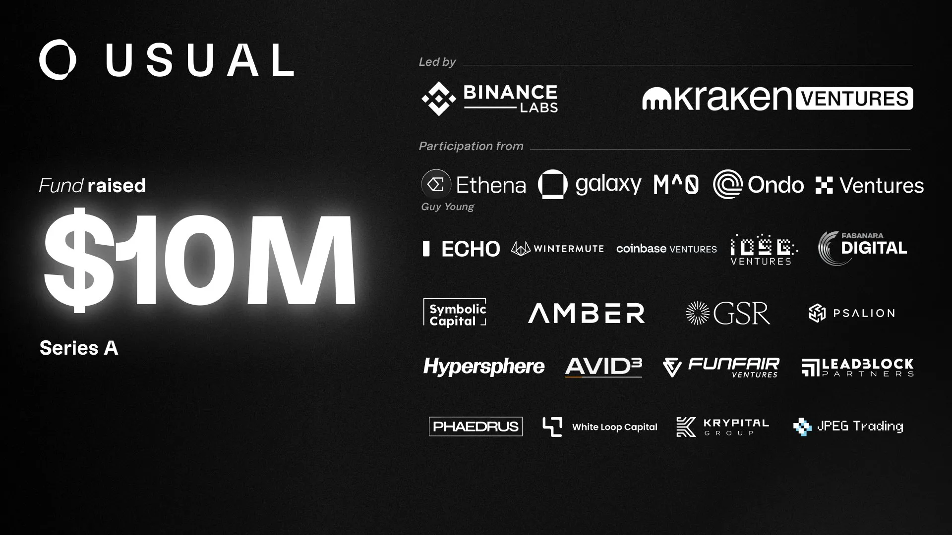 Binance Labs、Krake和欧易OKX投资Usual