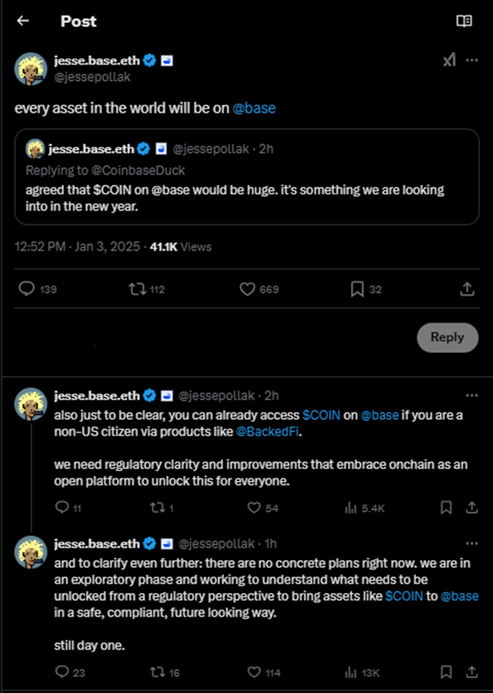 Base考虑推出代币化COIN股票
